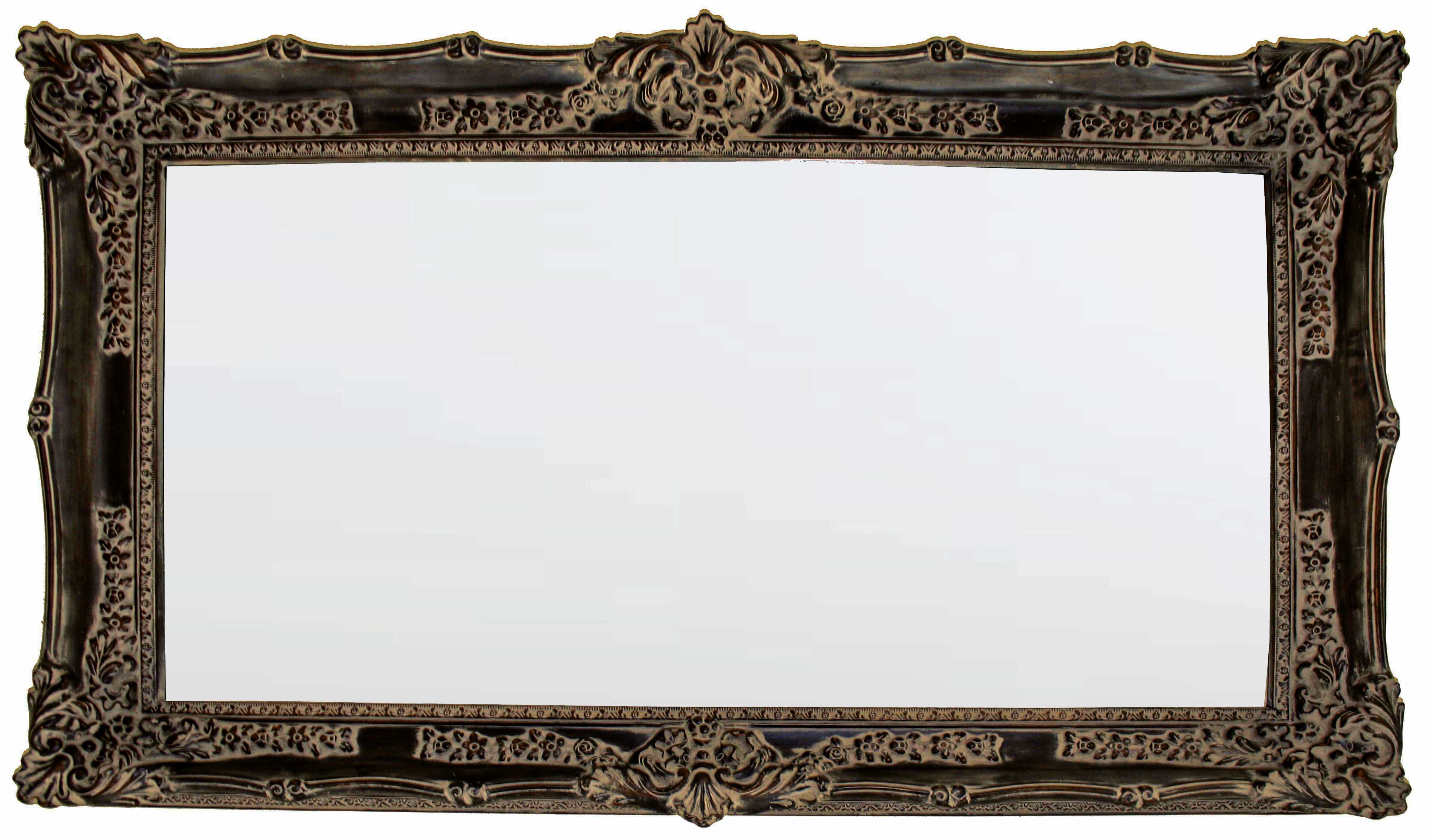 ZS052 Wall décor art mirror classic dark brown rectangular